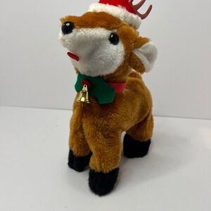 Vintage Musical Christmas Reindeer Plush Jingle Bells  Cavalier Taiwan